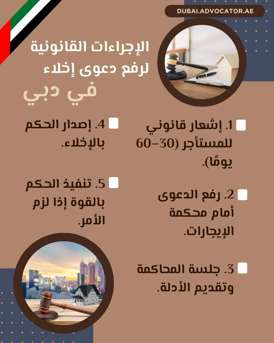الإجراءات القانونية لرفع دعوى إخلاء في دبي