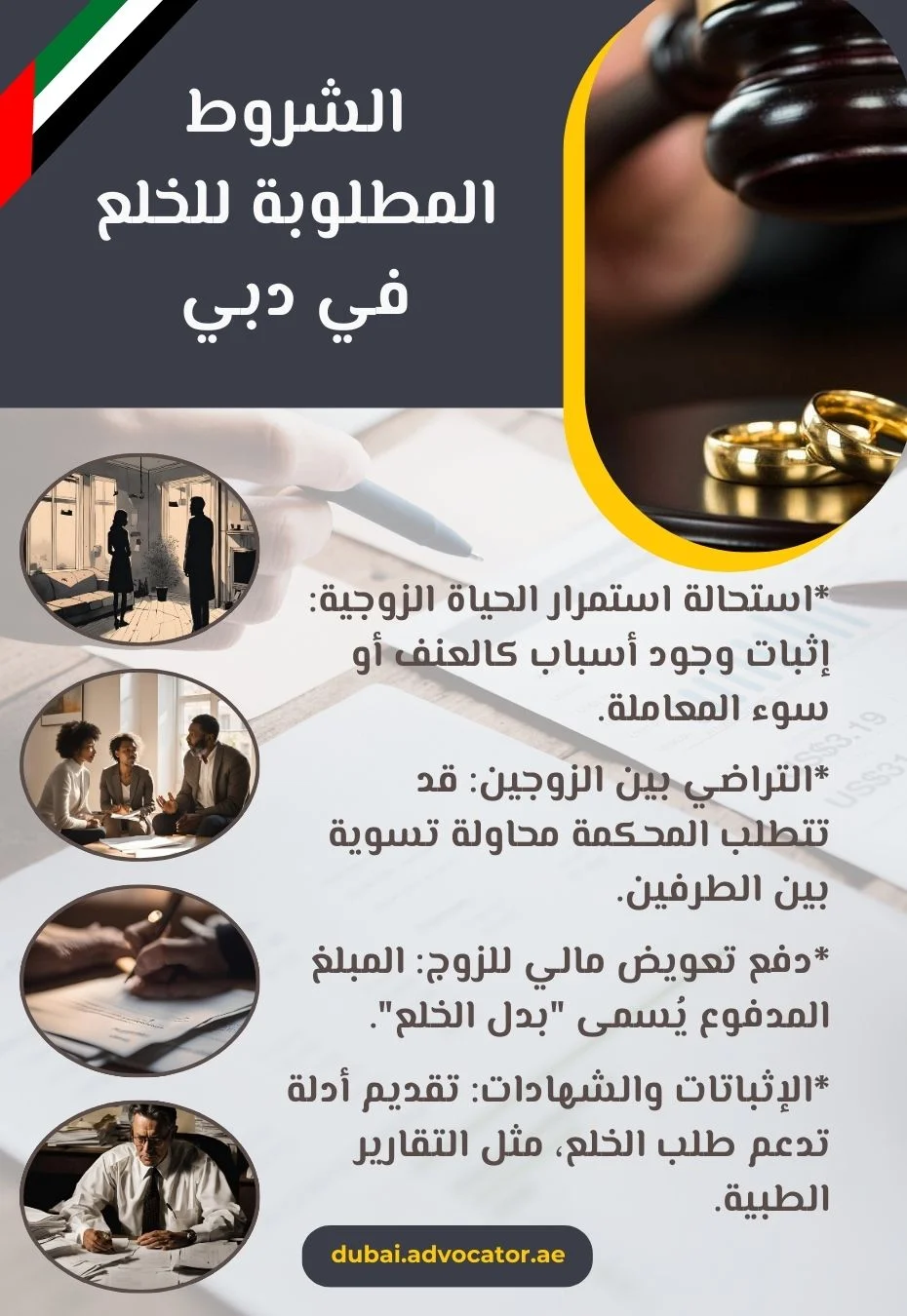 الشروط المطلوبة للخلع في دبي