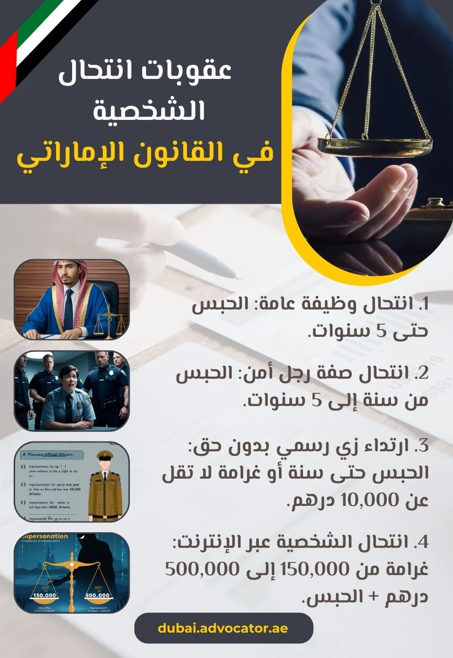 عقوبات انتحال الشخصية في القانون الإماراتي