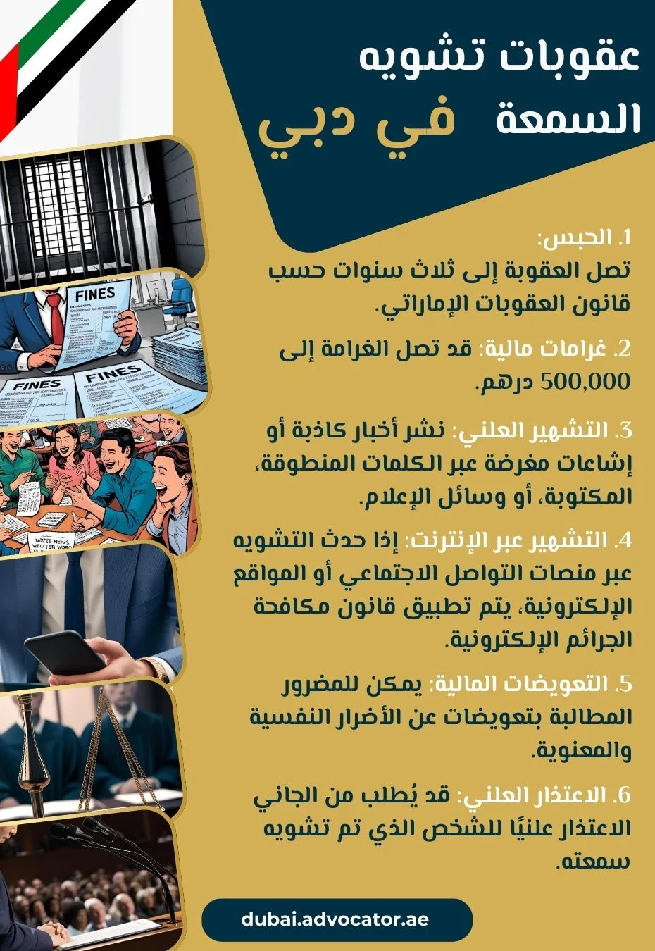 عقوبات تشويه السمعة في دبي