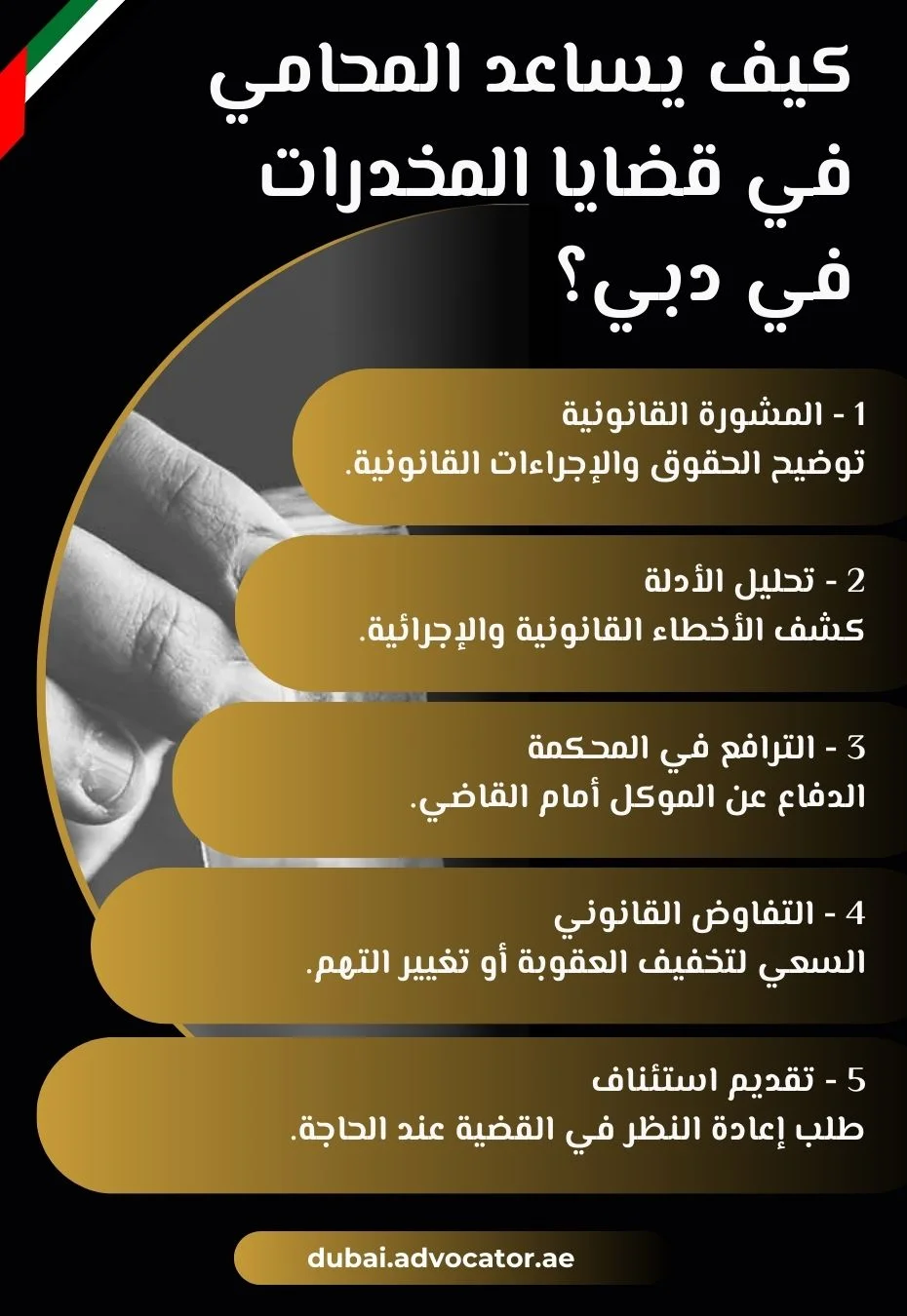 كيف يساعد المحامي في قضايا المخدرات في دبي؟