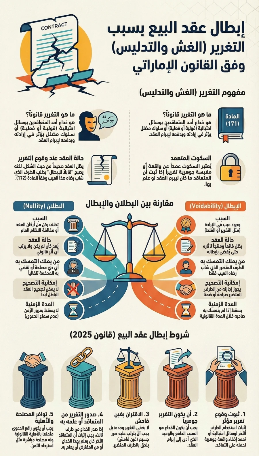 دعوى إبطال عقد بيع للغش والتدليس في الإمارات