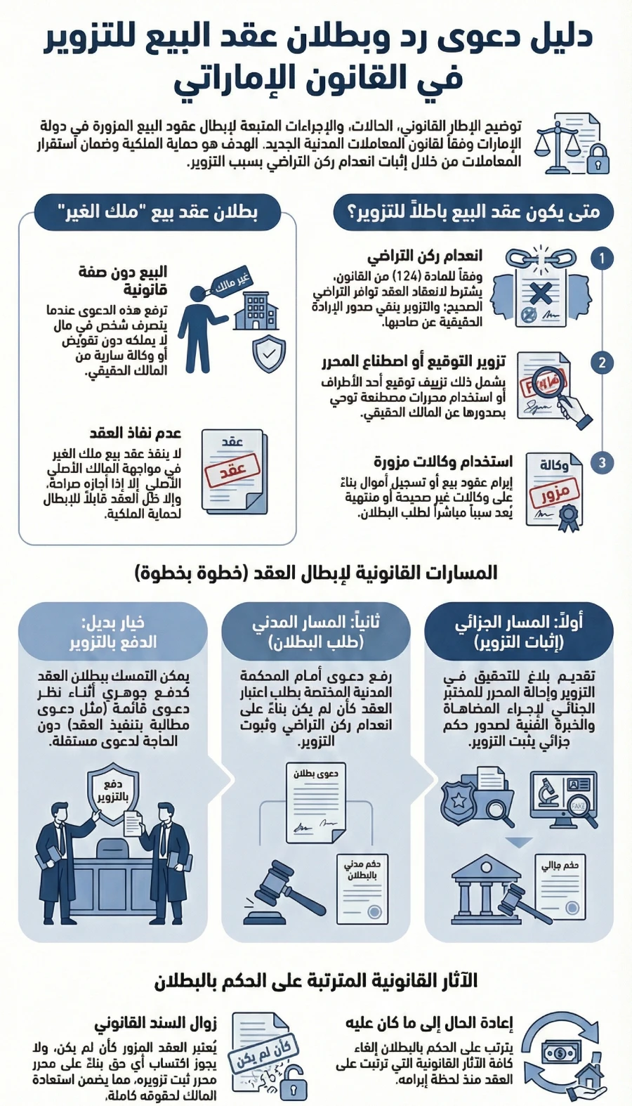 دعوى رد وبطلان عقد بيع للتزوير في القانون الإماراتي