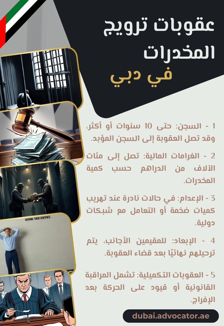 عقوبات ترويج المخدرات في دبي