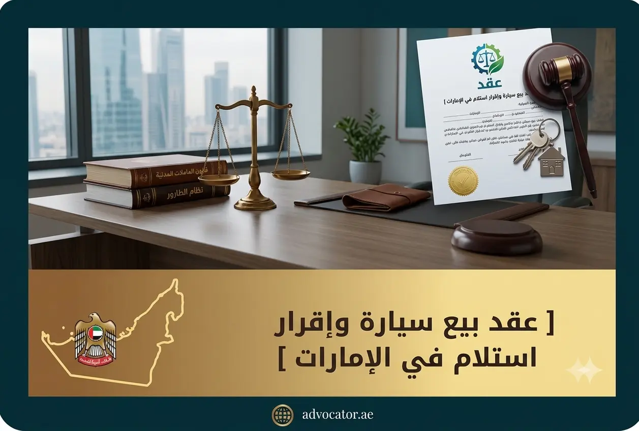عقد بيع سيارة وإقرار استلام في الإمارات